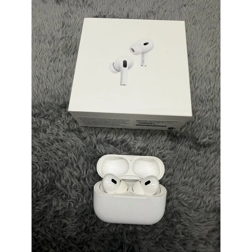 Apple AirPod Pros 2 in excellent shape! Comes with case, cable, packaging, extra